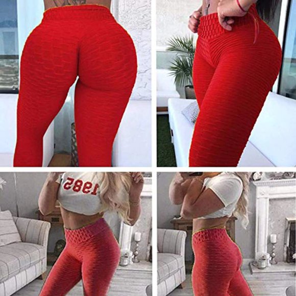 NTW Anticellulite Fitness Leggings Pants Red - Picture 8 of 13